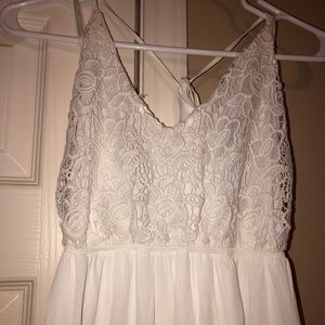 Lace White strappy maxi dress